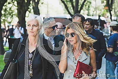 Fashionable people at Milan Men`s Fashion Week Editorial Stock Photo