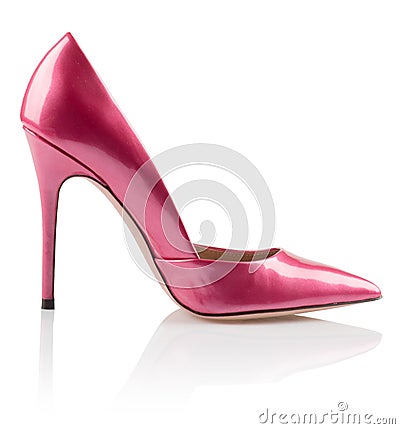 Fashionable pink women shoe Stock Photo