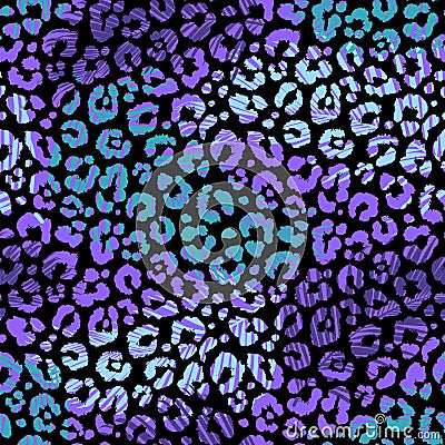 Fashionable seamless palm leaves pattern background. Colorful leopard exotic animal print. Vector Illustration