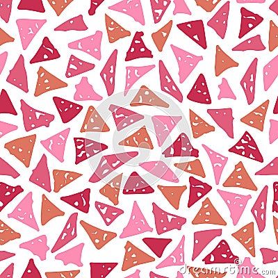 Fashionable seamless pattern with hand-drawn triangles Vector Illustration