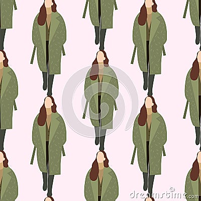 Fashionable seamless pattern with human Vector Illustration