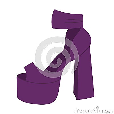 Fashionable Sexy women s purple high-heeled shoes Vector Illustration