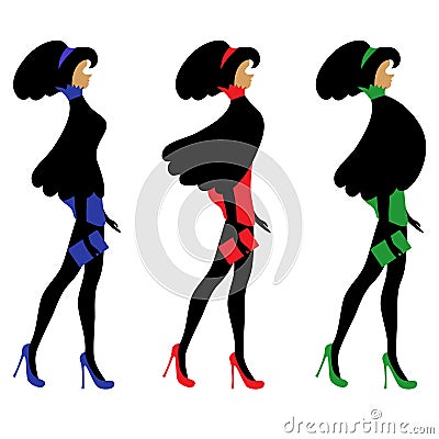 Fashionable women Vector Illustration