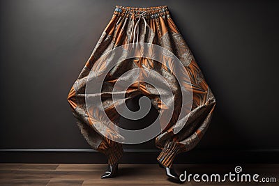 Fashionable women's pants on a dark background. Studio shot. generative ai Stock Photo