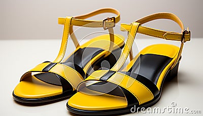 Fashionable yellow high heels, a modern and elegant pair generated by AI Stock Photo