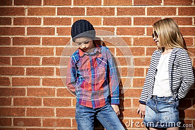 Fashionista Girl Boy Child Adorable Cute Concept Stock Photo