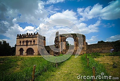 Fasilidas palace and Library in Fasil Ghebbi site , Gonder, Ethiopia Stock Photo