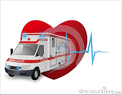 Fast Ambulance Cartoon Illustration