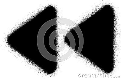 Fast backward media graffiti spray icon in black over white Vector Illustration