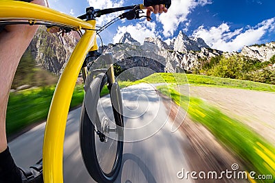 Fast bicycle front view Stock Photo