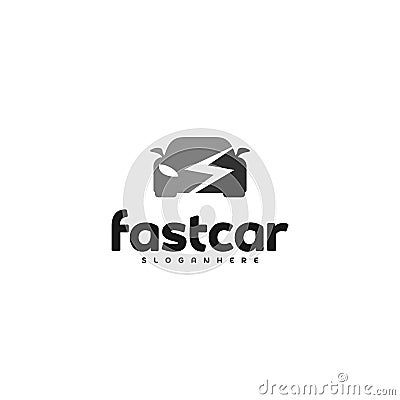 Fast Car Automotive Logo Design Template. Electric car logo vector Vector Illustration