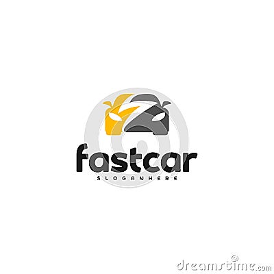 Fast Car Automotive Logo Design Template. Electric car logo vector Vector Illustration