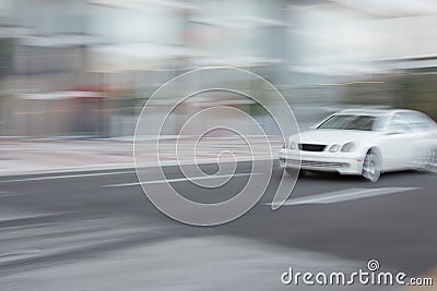 Fast car speeding Stock Photo