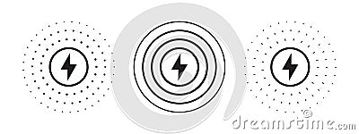 Fast charge symbols. Wireless charger concept. Battery charge level. Vector scalable graphics Stock Photo