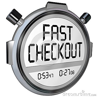 Fast Checkout Store Buy Purchase Quick Service Stopwatch Timer Stock Photo