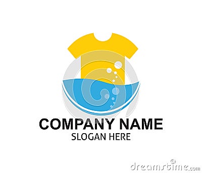 fast and clean laundry service logo design Stock Photo