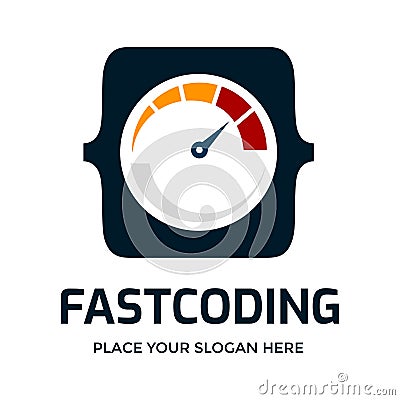 Fast Coding Logo Vector Vector Illustration