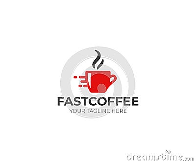 Fast Coffee Logo Template. Beverage Vector Design Vector Illustration