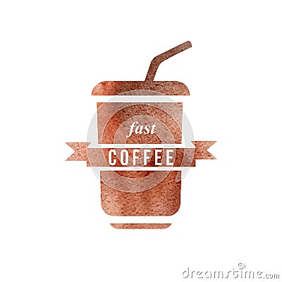 Fast coffee logo Vector Illustration