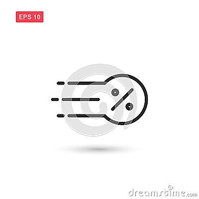 Fast coin percent icon vector design isolated Vector Illustration