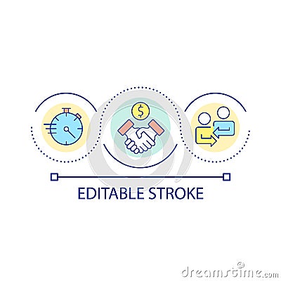 Fast contract closing loop concept icon Vector Illustration