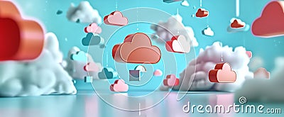 Fast Data Transfer and Backup, Cloud migration as file integrati Cartoon Illustration