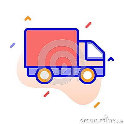 Fast delivery, cargo, delivery services, truk fully editable vector icon Vector Illustration