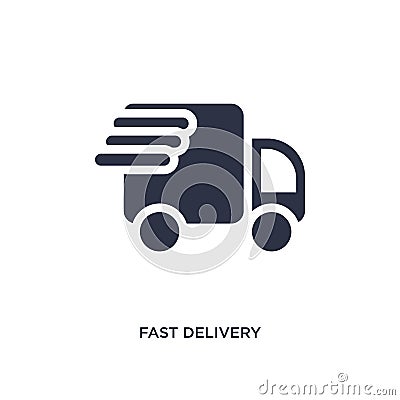 fast delivery icon on white background. Simple element illustration from packing and delivery concept Vector Illustration