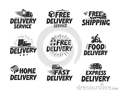 Fast delivery, set icons. Free shipping symbol. Vector illustration Vector Illustration