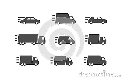 Fast delivery. Transport, transportation icon set. vector Vector Illustration