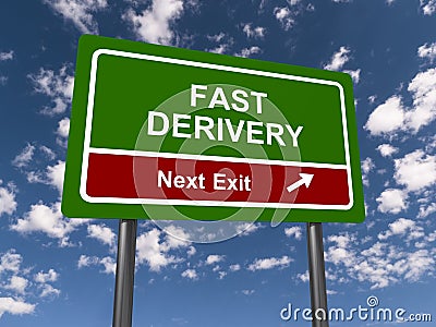 Fast derivery traffic sign Stock Photo