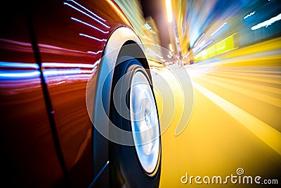 Fast Driving Car Stock Photo