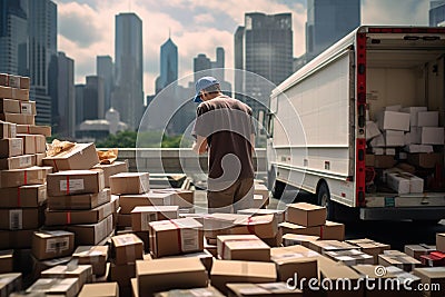 Fast and Efficient Delivery Truck Service Stock Photo