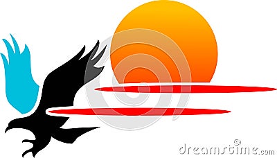 Fast flying eagle Vector Illustration