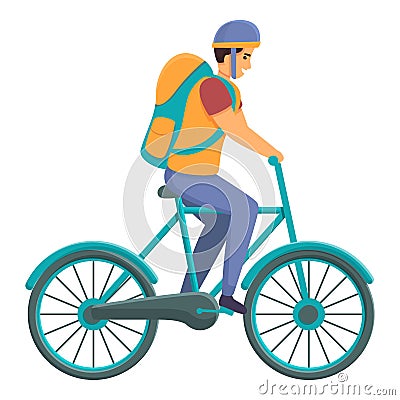 Fast food bike delivery icon, cartoon style Vector Illustration