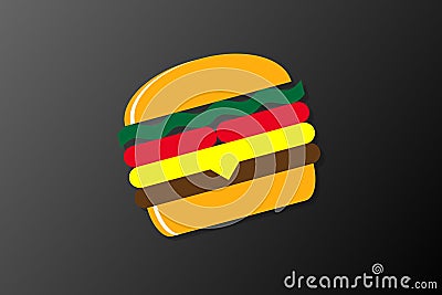 Fast Food Burger Simple Logo Vector Illustration