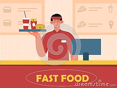 Fast food checkout vector concept Vector Illustration