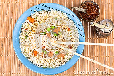 Fast food. Chinese instant noodles Stock Photo