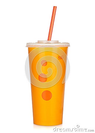 Fast food drink with straw Stock Photo