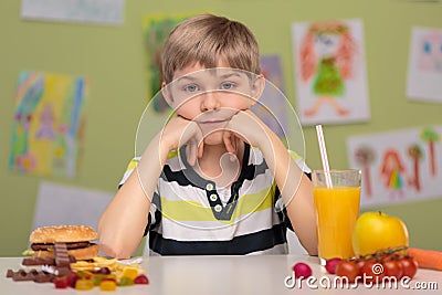 Fast food or healthy food Stock Photo