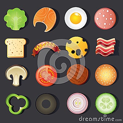 Fast food icon set Vector Illustration