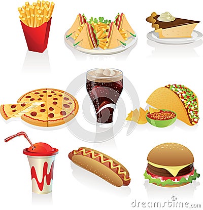 Fast Food Icons Vector Illustration