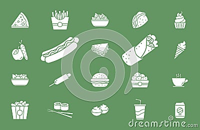 Fast Food Icons 02 Vector Illustration