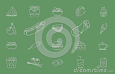 Fast Food Icons 01 Vector Illustration