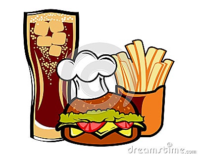 Fast Food industry Illustration Vector Illustration