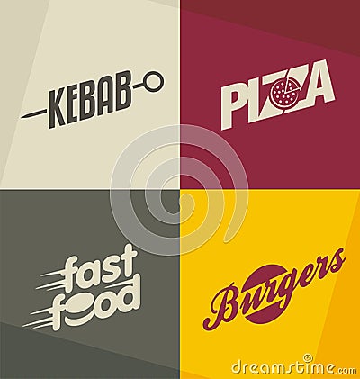 Fast food logo design concepts Vector Illustration