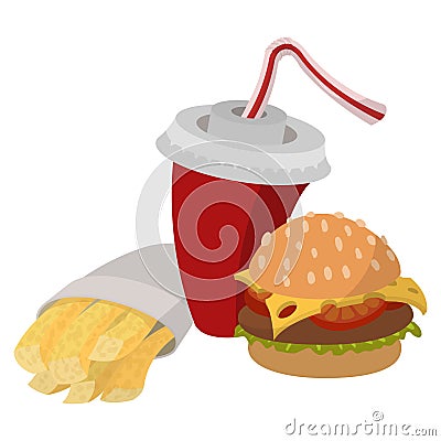 Fast food lunch Vector Illustration