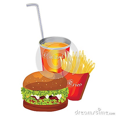 Fast food meal Vector Illustration