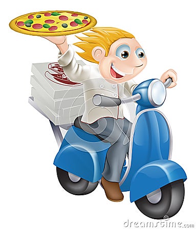 Fast food pizza delivery Vector Illustration