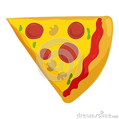 Fast food pizza slice icon Vector Illustration